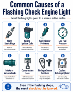 flashing check engine light causes